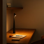 Modern Rechargeable Table Lamp With Tri-Colour Lighting in Black — Halden Lighting