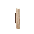 Modern Travertine And Wood Wall Light With Warm LED Glow in Warm White — Halden Lighting