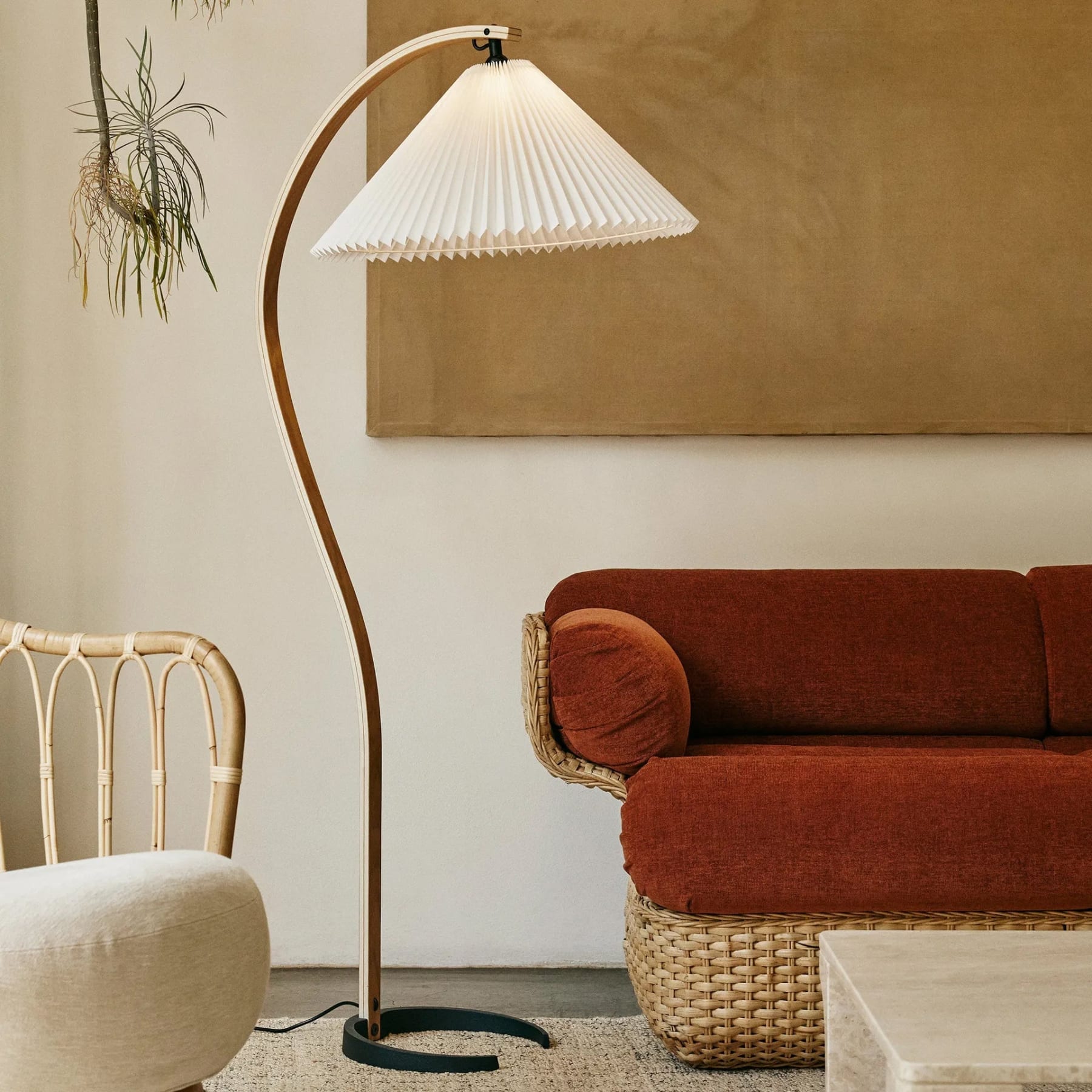 Scandinavian Wood Floor Lamp With Warm LED Glow for Living Room — Halden Lighting