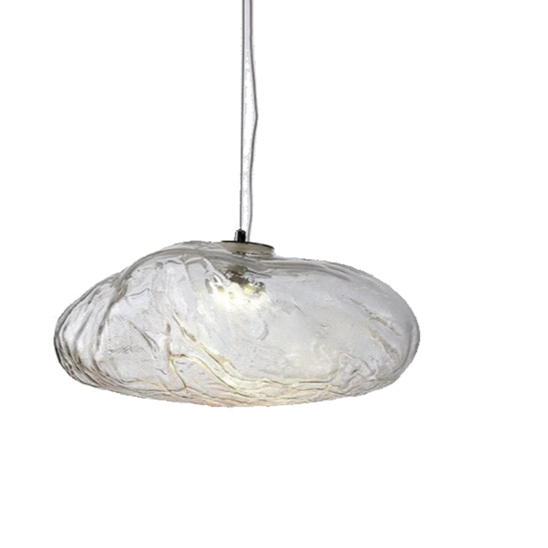 Modern Glass Pendant Light With Warm LED Glow in White — Halden Lighting