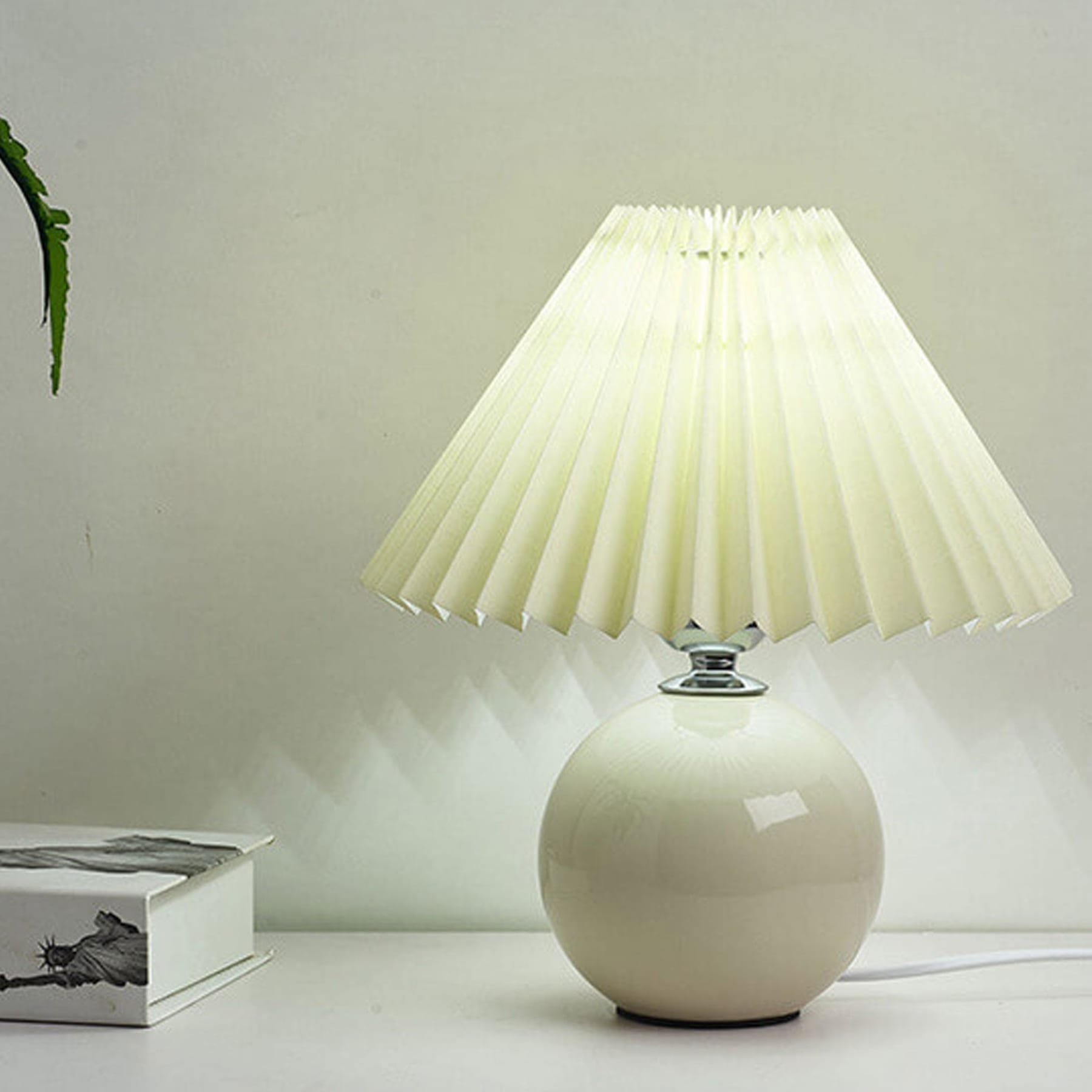 Retro Ceramic Table Lamp With Warm LED Glow — Halden Lighting