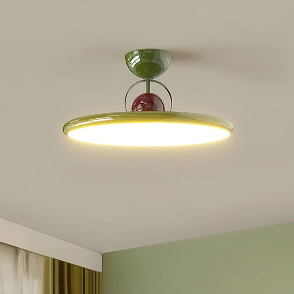 Modern Metal Semi-Flush Ceiling Light With Tri-Colour Dimming — Halden Lighting