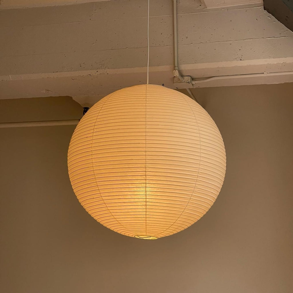 Minimalist Round Lantern Pendant Light With Fabric Shade — Halden Lighting