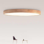 Scandinavian Wood Flush Mount Ceiling Light for Living Room — Halden Lighting