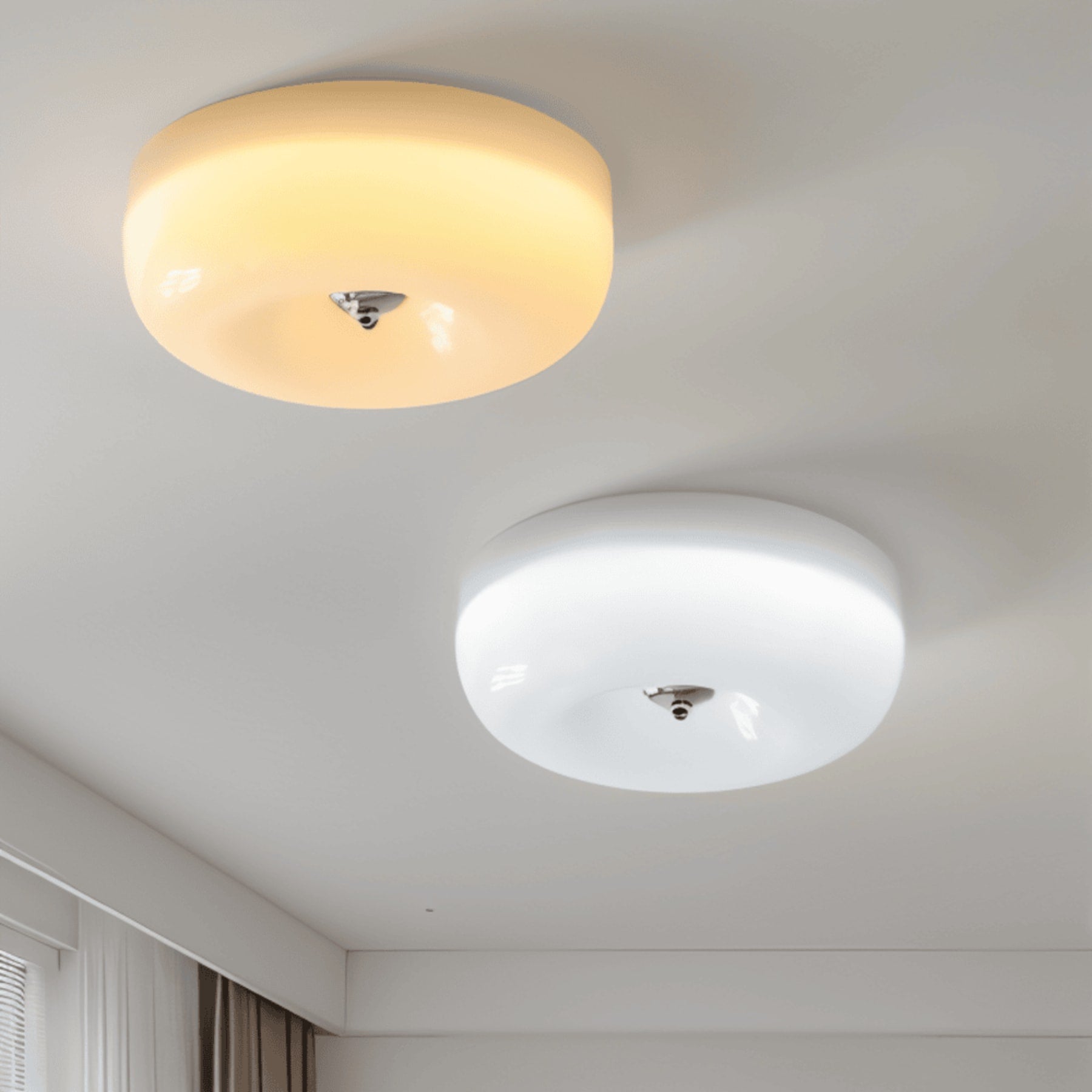 Modern Glass Flush Mount Ceiling Light for Living Room — Halden Lighting
