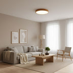 Scandinavian Wood Flush Mount Ceiling Light With Slim Profile — Halden Lighting