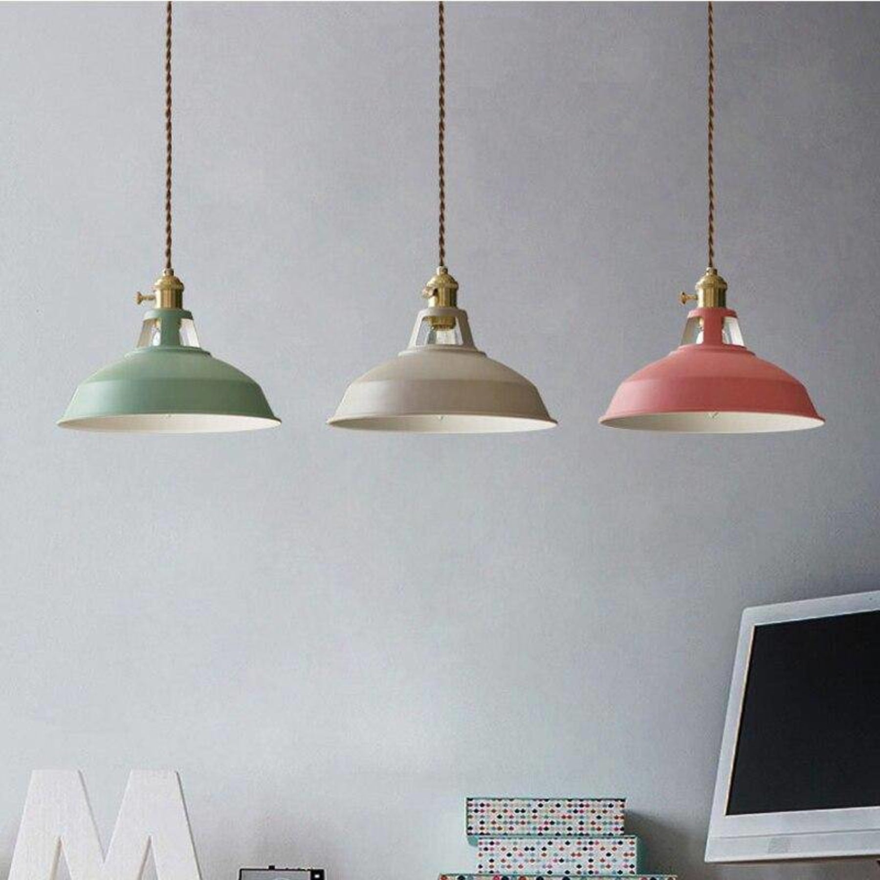 Vintage Metal Pendant Light With Warm LED Glow — Halden Lighting