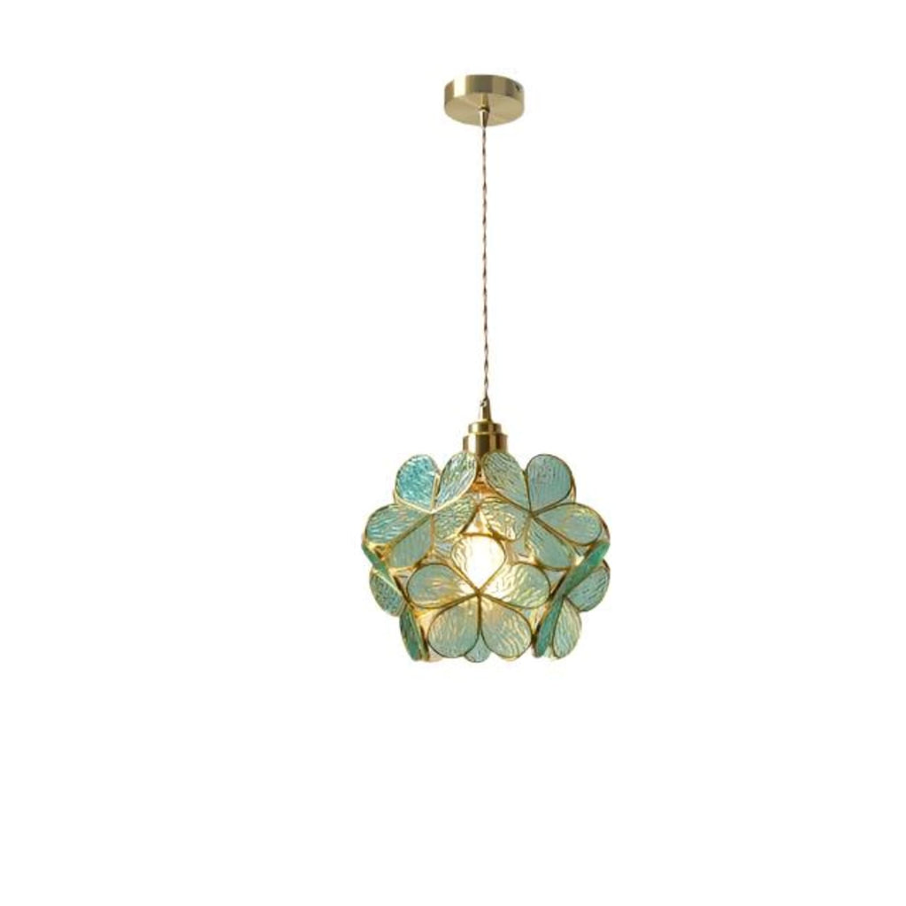 Modern Glass Pendant Light With Warm LED Glow in Green — Halden Lighting