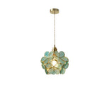 Modern Glass Pendant Light With Warm LED Glow in Green — Halden Lighting