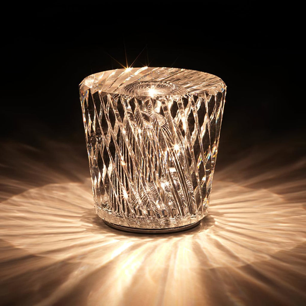 Modern Crystal Table Lamp With Warm LED Glow for Living Room — Halden Lighting
