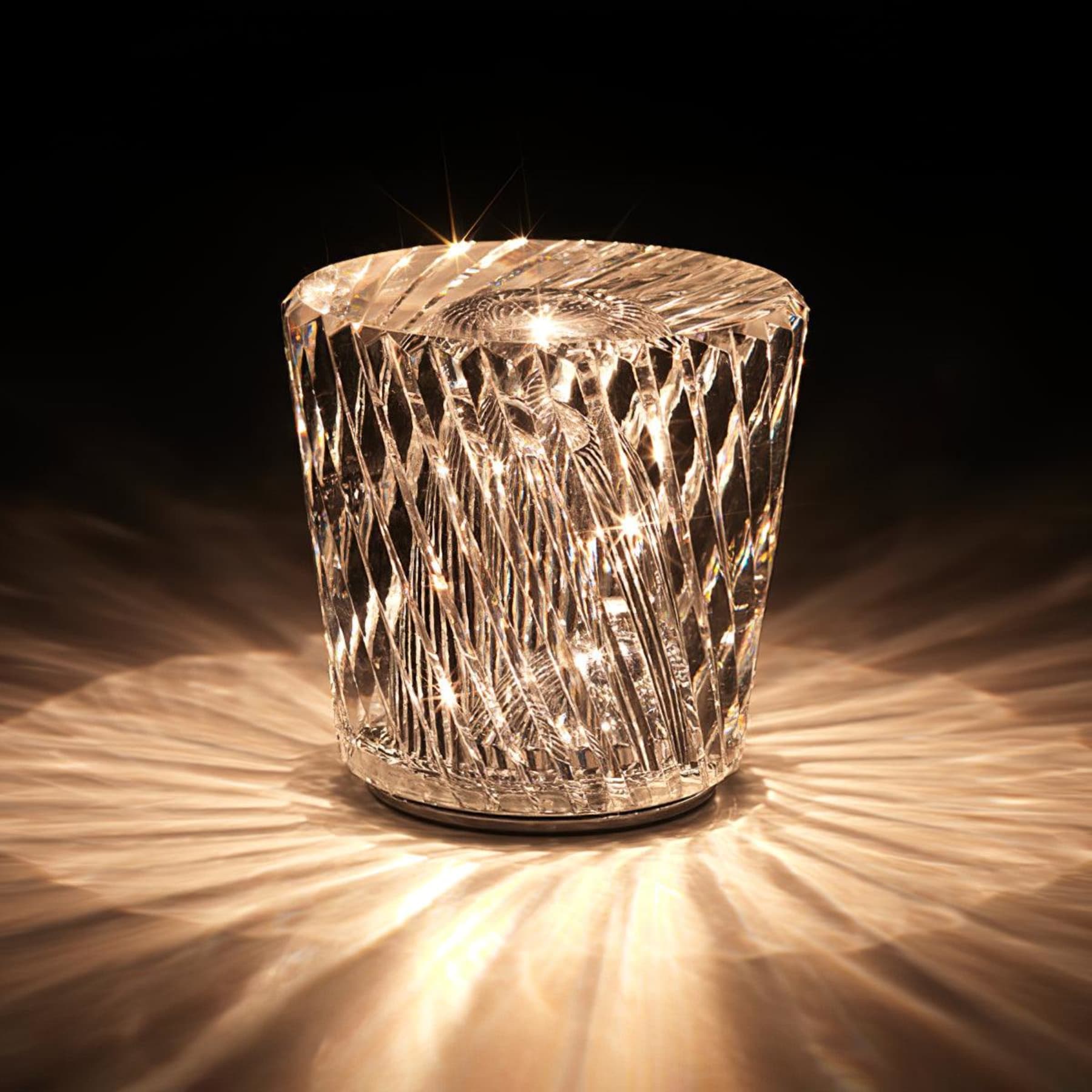 Modern Crystal Table Lamp With Warm LED Glow for Living Room — Halden Lighting