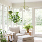 Retro Metal And Glass Chandelier With Included Bulbs For Living Room — Halden Lighting