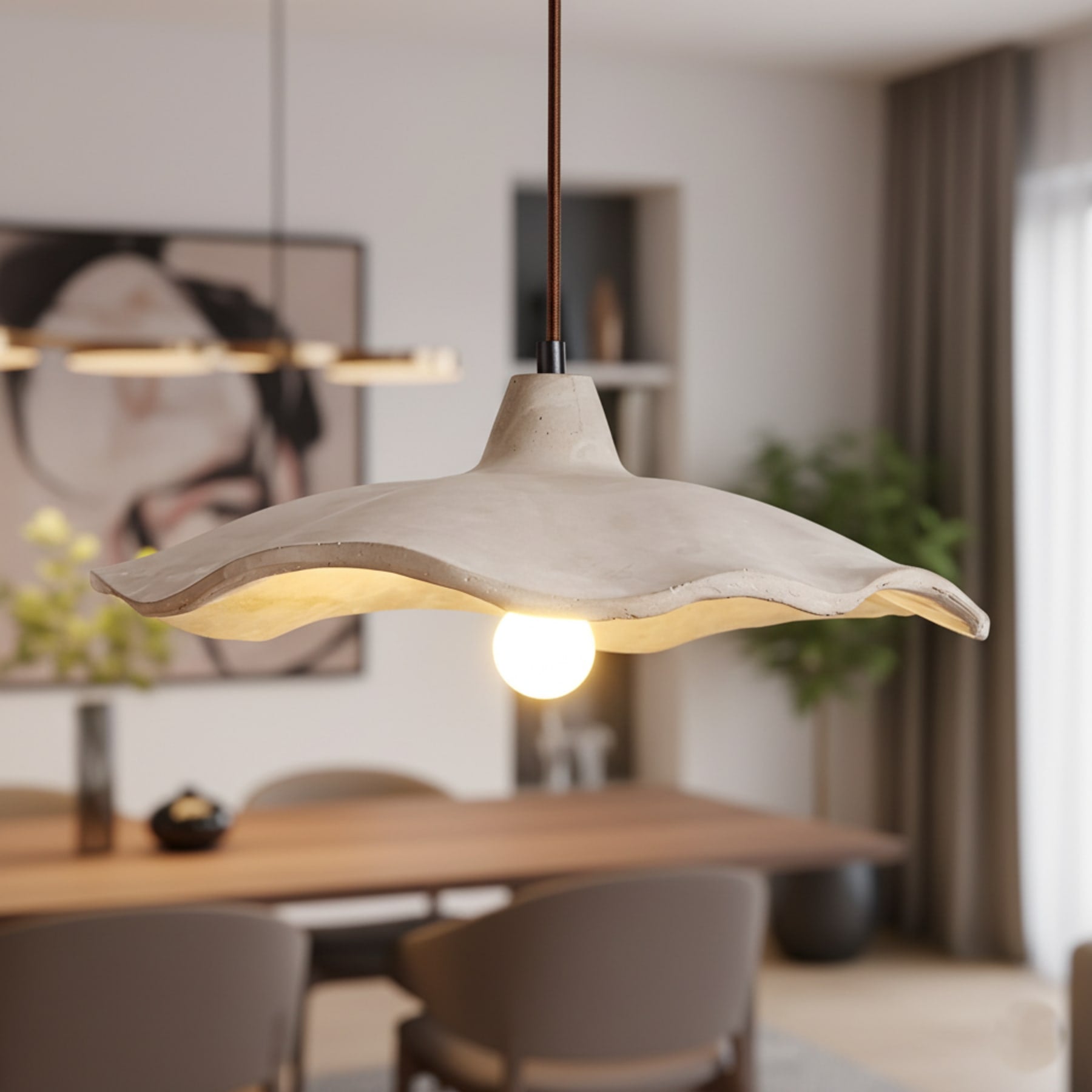 Modern Concrete Pendant Light for Dining and Kitchen — Halden Lighting