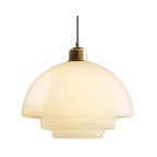 Modern Glass Pendant Light With Warm LED Glow for Dining Room in Dome — Ø28 cm (Ø11") — Halden Lighting