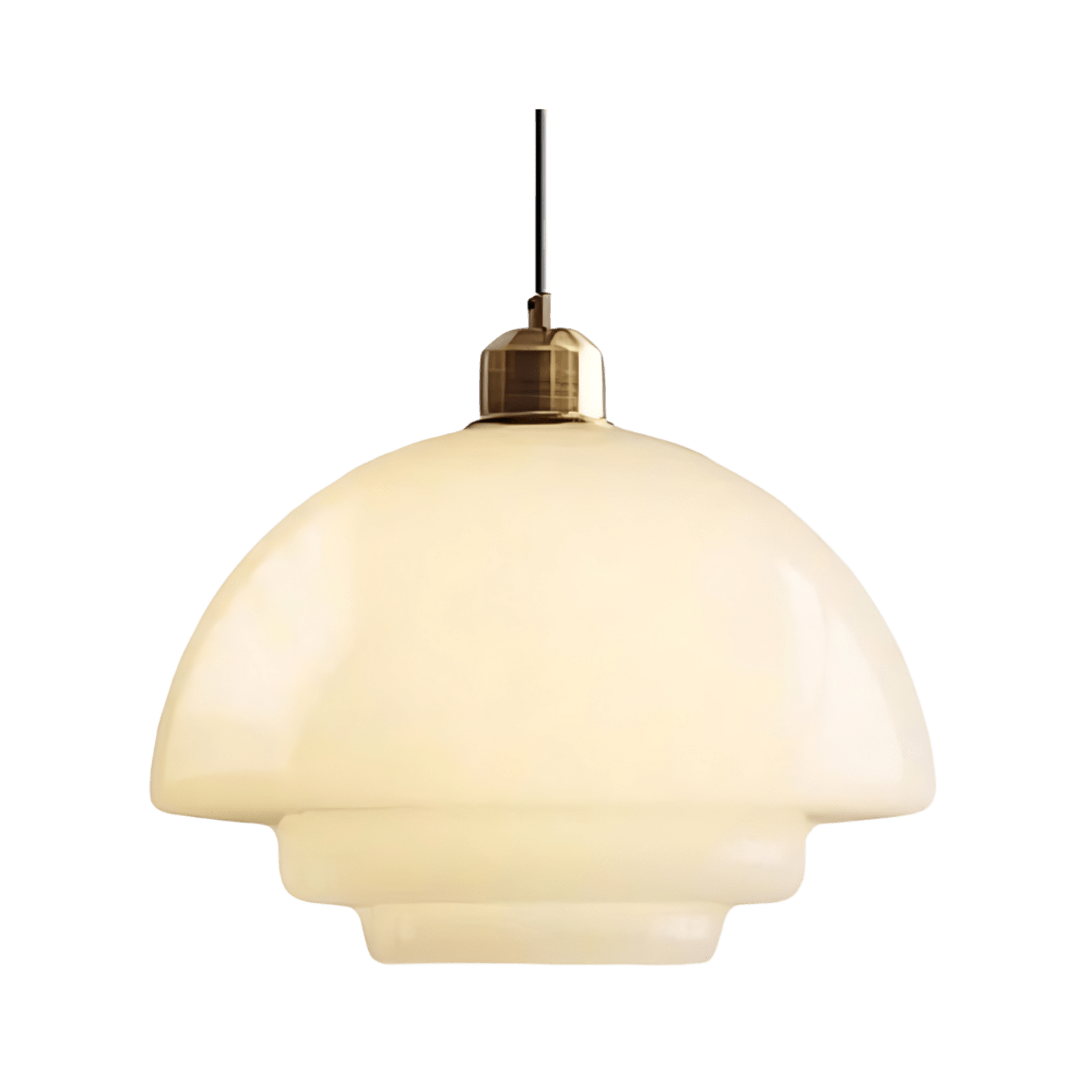 Modern Glass Pendant Light With Warm LED Glow for Dining Room in Dome — Ø28 cm (Ø11") — Halden Lighting