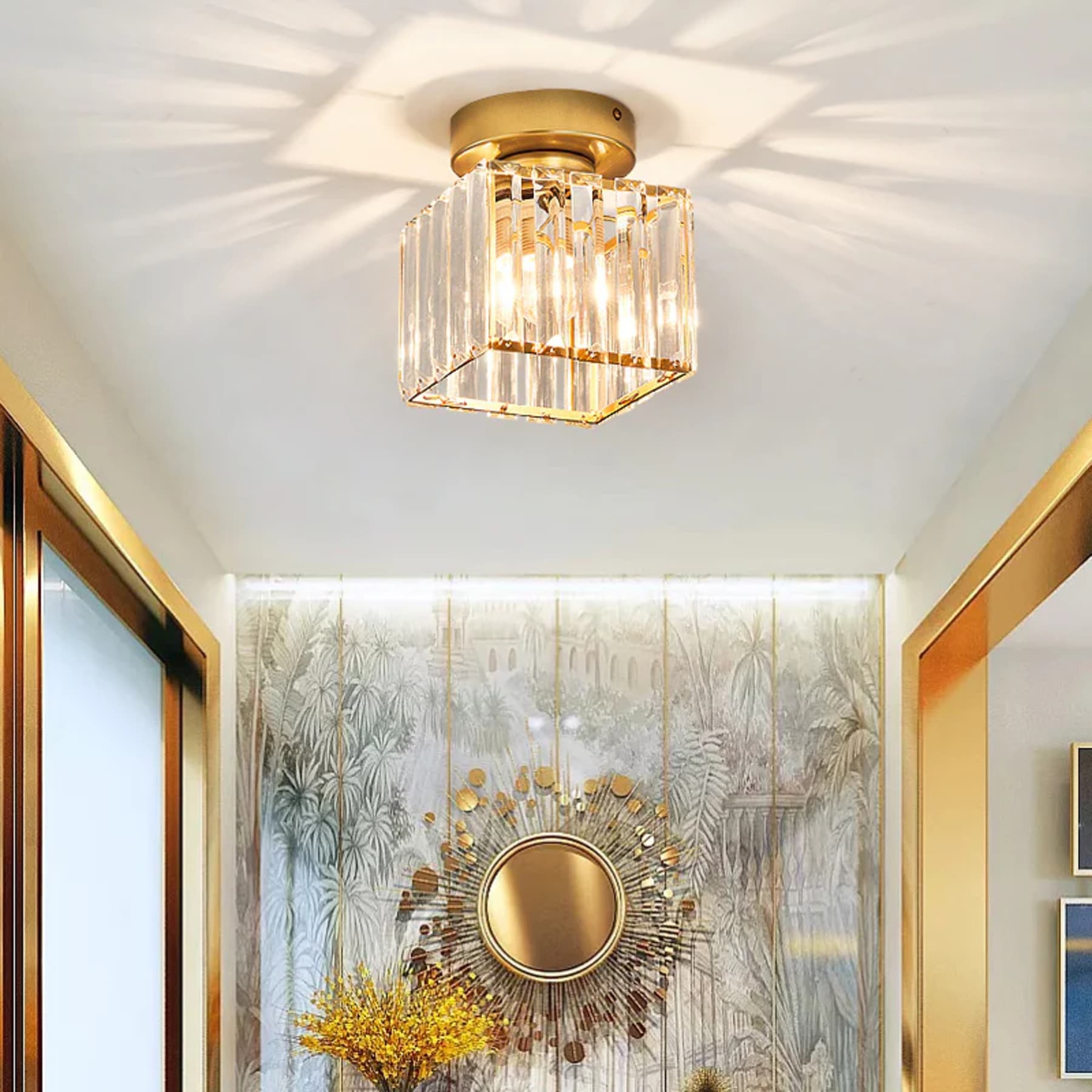 Modern Acrylic Semi-Flush Mount Ceiling Light for Living Room — Halden Lighting