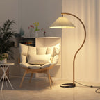 Scandinavian Wood Floor Lamp With Warm LED Glow for Living Room — Halden Lighting