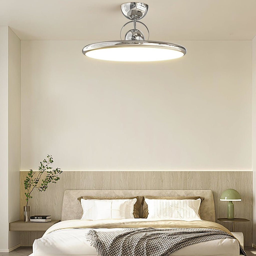 Modern Metal Semi-Flush Ceiling Light With Tri-Colour Dimming — Halden Lighting