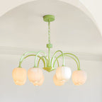 Retro Metal And Glass Chandelier With Included Bulbs For Living Room — Halden Lighting