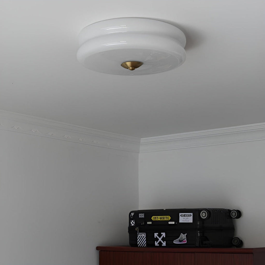 Retro Glass Flush Mount Ceiling Light For Living Room — Halden Lighting