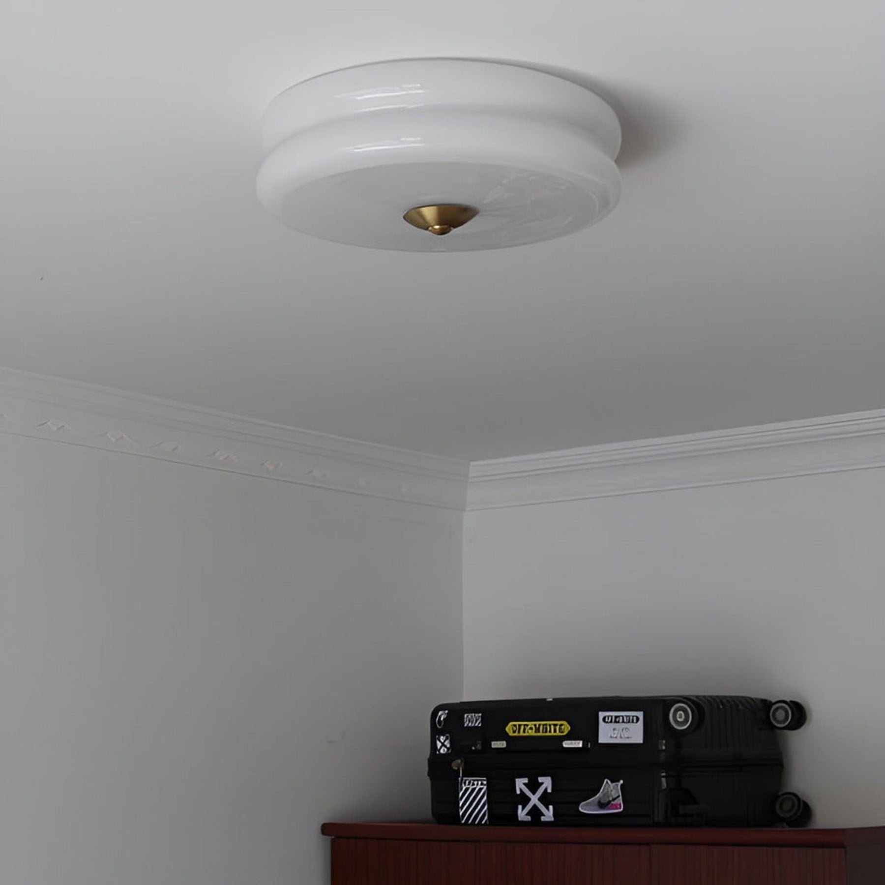 Retro Glass Flush Mount Ceiling Light For Living Room — Halden Lighting