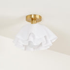 Modern Copper and Acrylic Semi-Flush Ceiling Light With Dimmable Glow — Halden Lighting