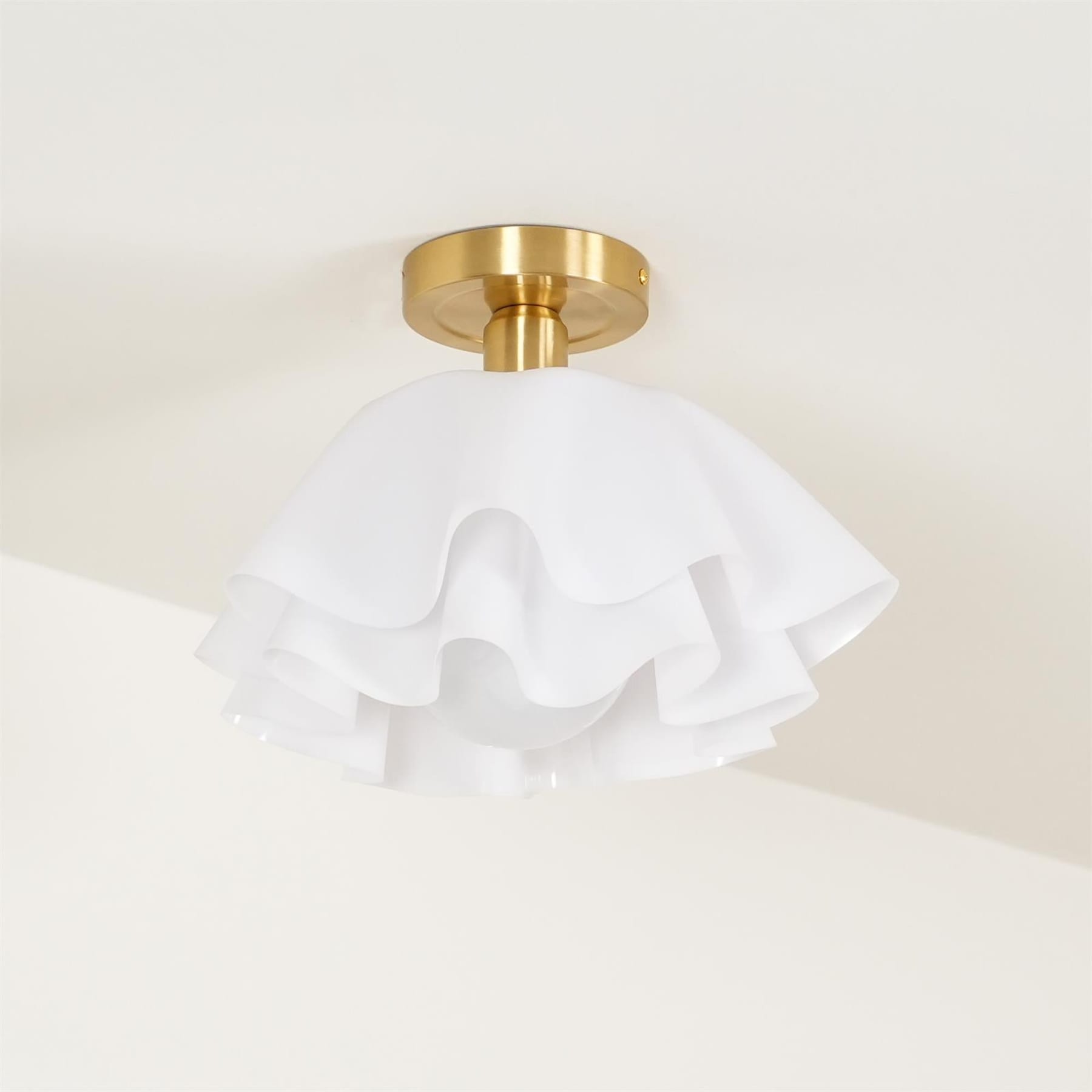 Modern Copper and Acrylic Semi-Flush Ceiling Light With Dimmable Glow — Halden Lighting