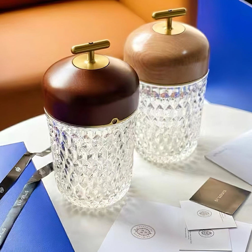 Modern Glass Table Lamp With USB Plug-In Convenience — Halden Lighting