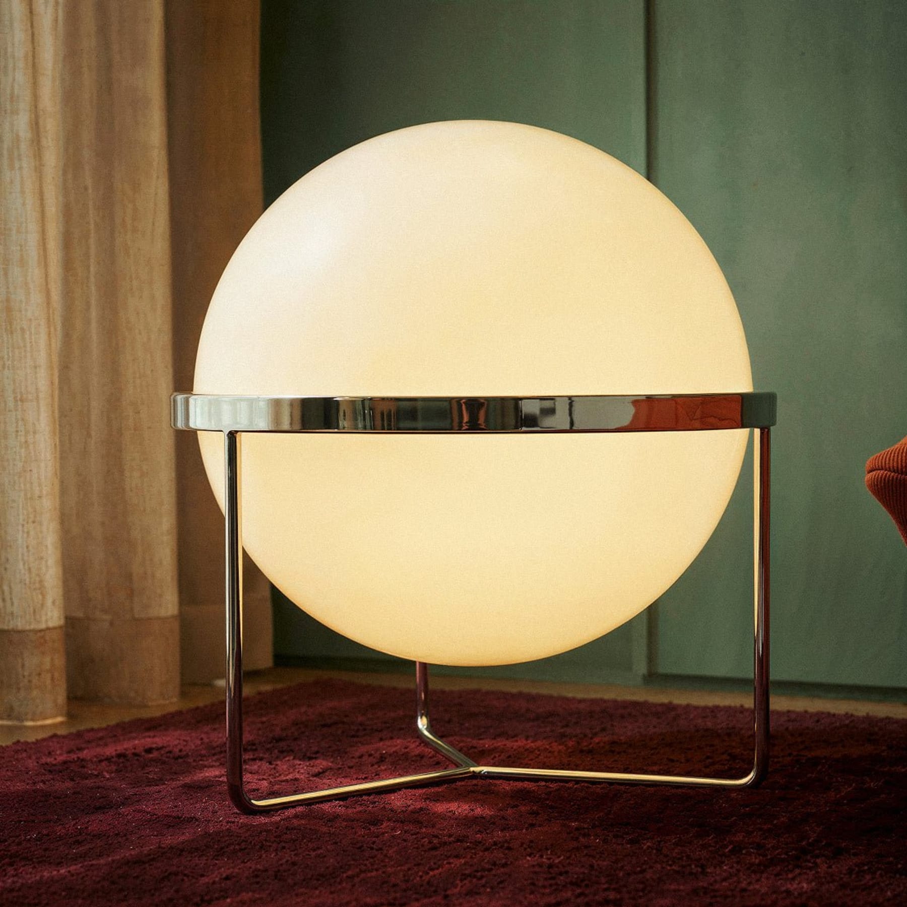 Modern Chrome Floor Lamp With Warm LED Glow for Living Room — Halden Lighting
