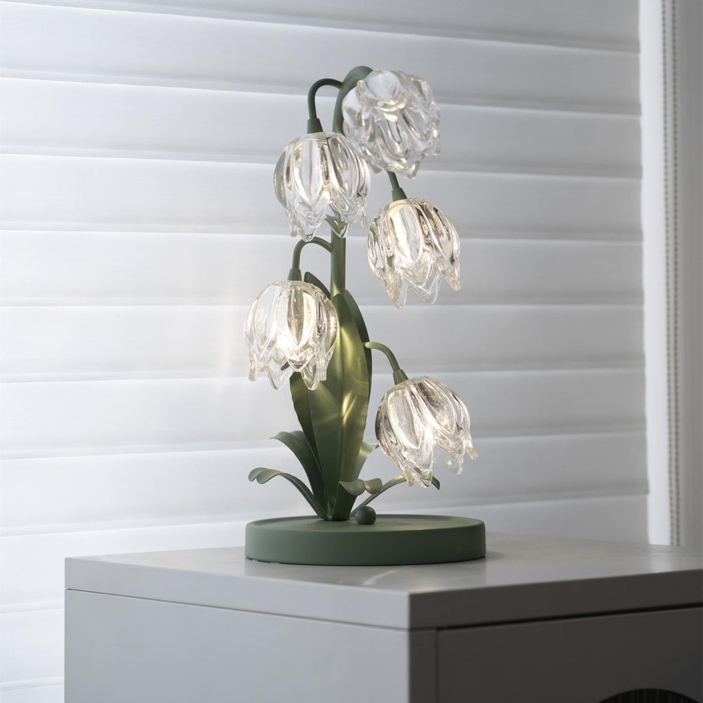 Retro Glass Table Lamp With Warm LED Glow — Halden Lighting
