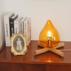 Modern Bamboo and Wood Table Lamp With Warm LED Glow — Halden Lighting