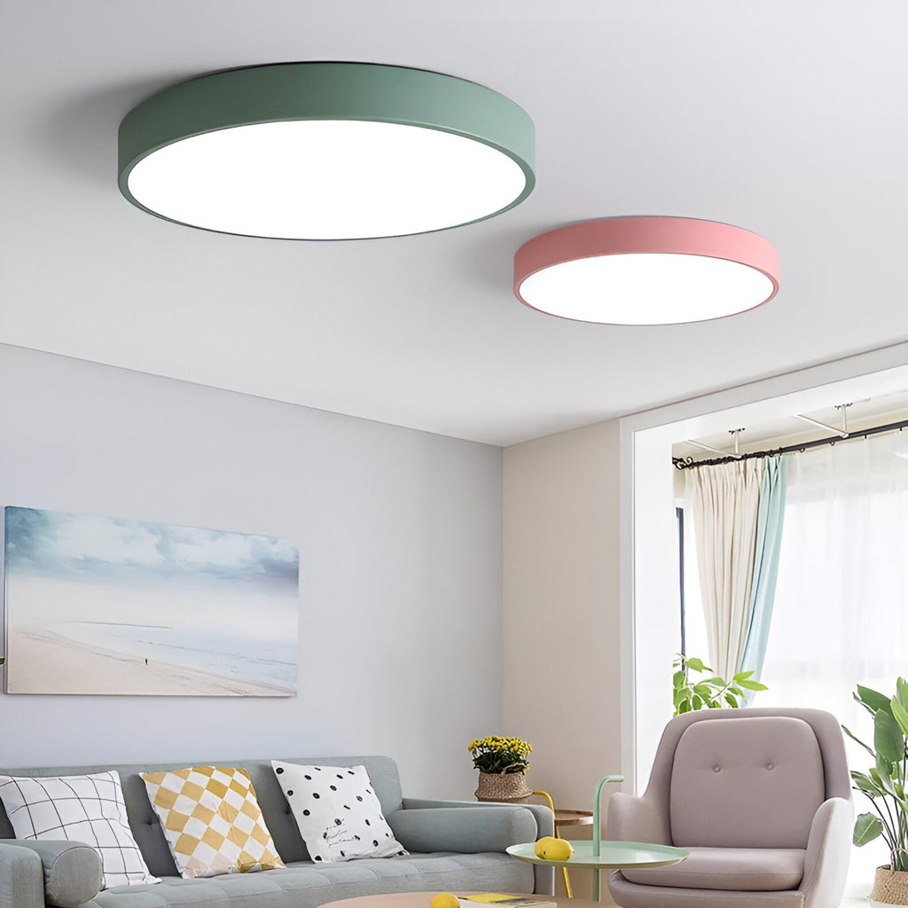 Modern Metal Flush Mount Ceiling Light With Stepless Dimming — Halden Lighting