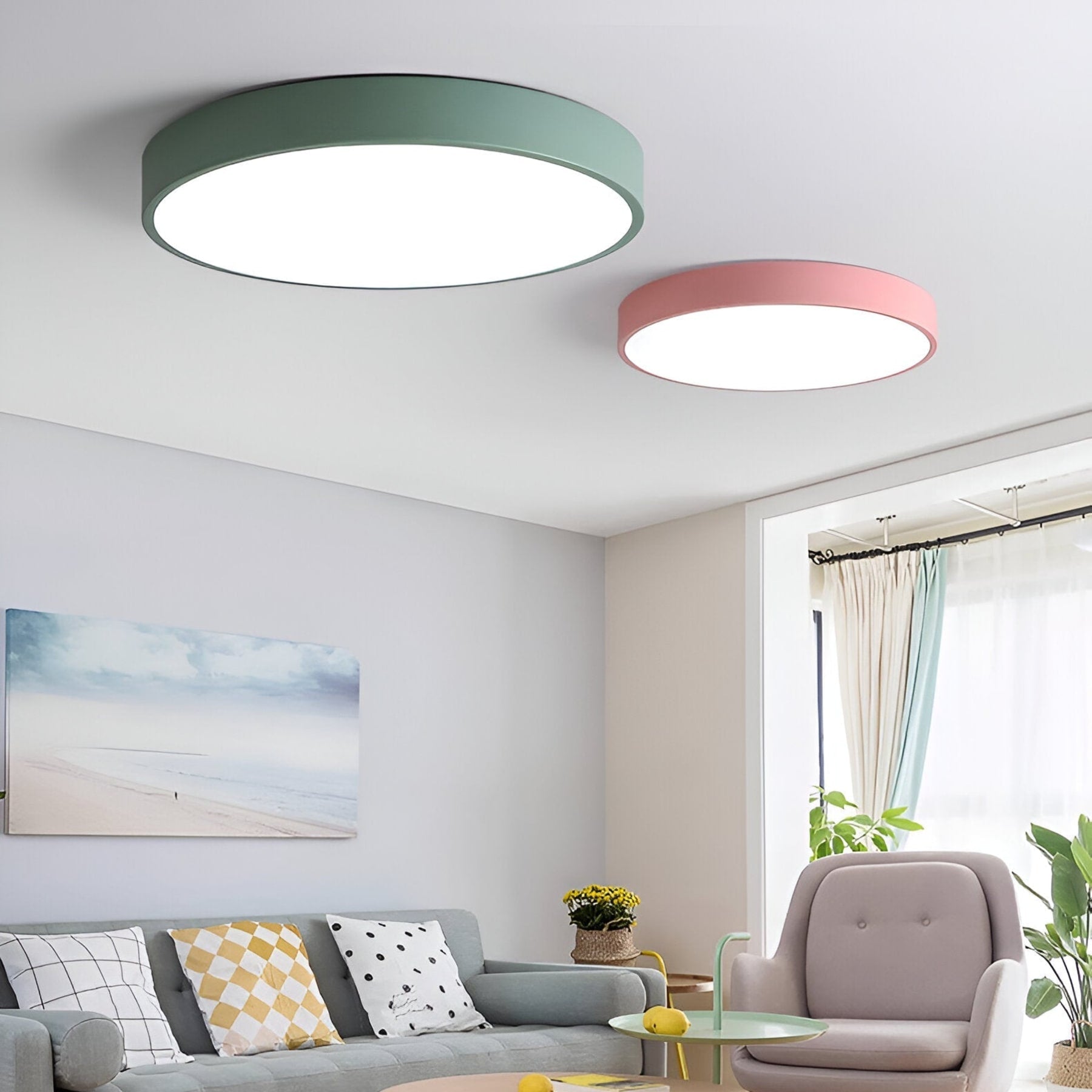 Modern Metal Flush Mount Ceiling Light With Stepless Dimming — Halden Lighting