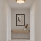 Scandinavian Wood Flush Mount Ceiling Light for Living Room — Halden Lighting