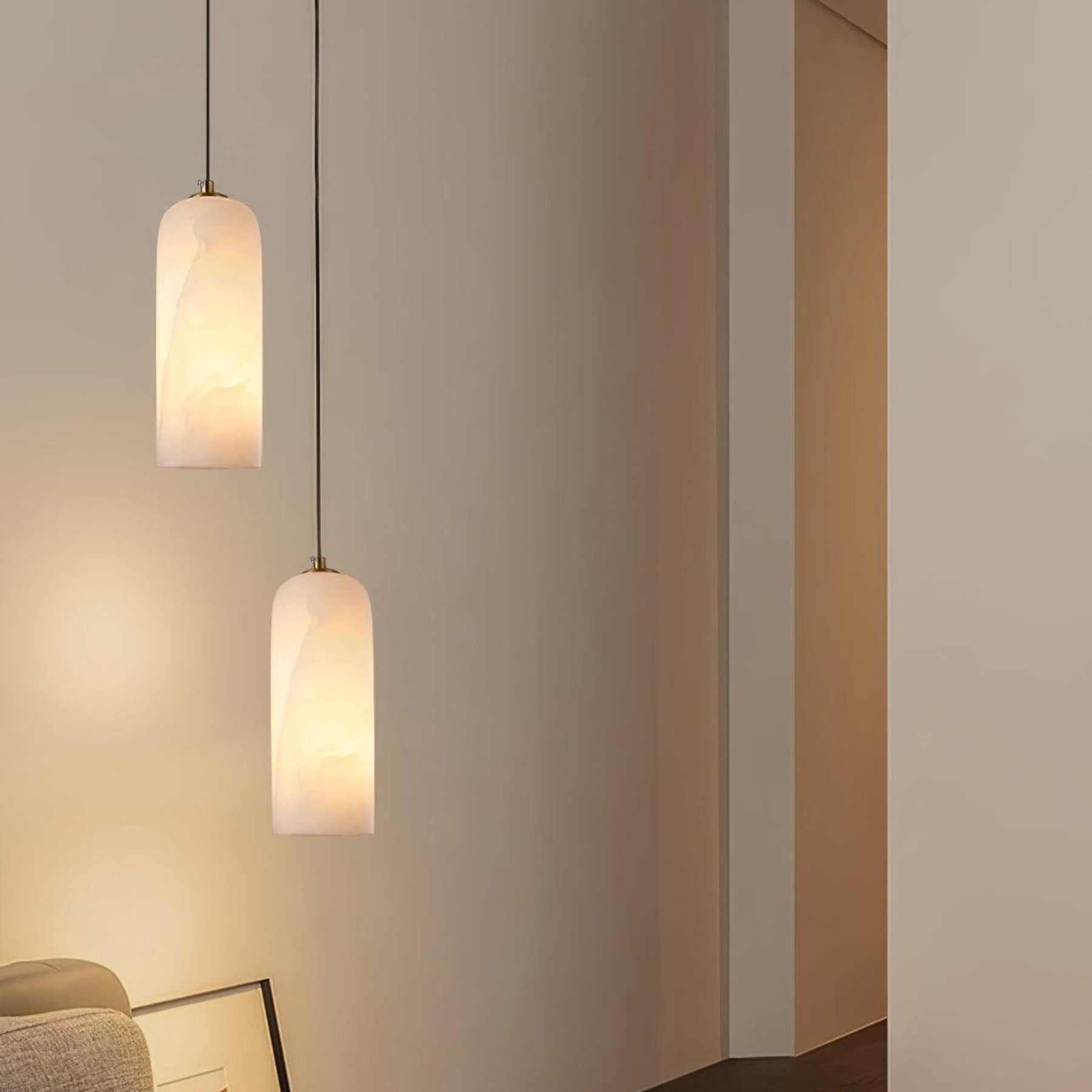 Modern Marble Pendant Light With Warm LED Glow — Halden Lighting