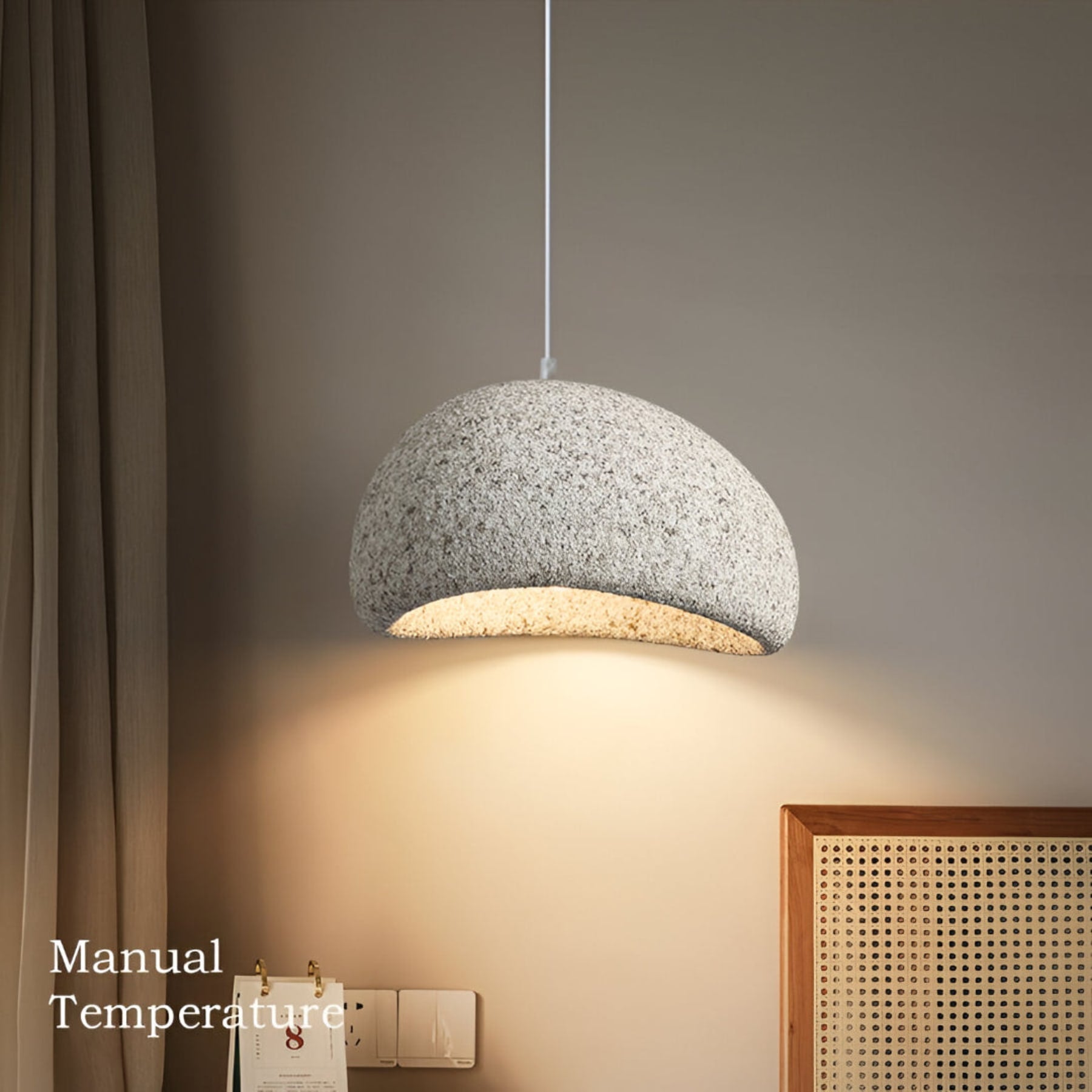 Modern Stone Pendant Light With Matte Finish for Living Room — Halden Lighting