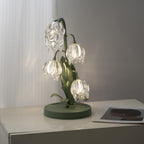 Retro Glass Table Lamp With Warm LED Glow — Halden Lighting