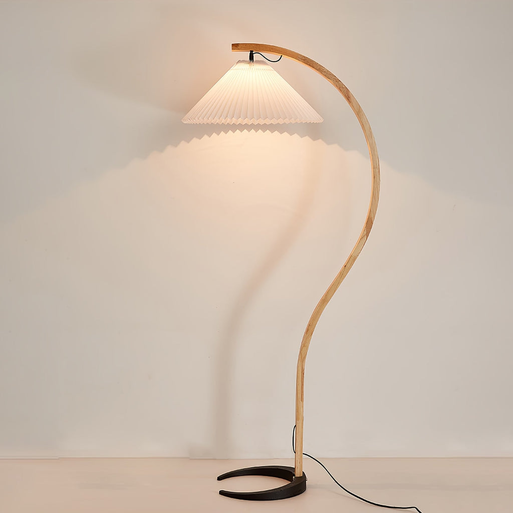 Scandinavian Wood Floor Lamp With Warm LED Glow for Living Room — Halden Lighting