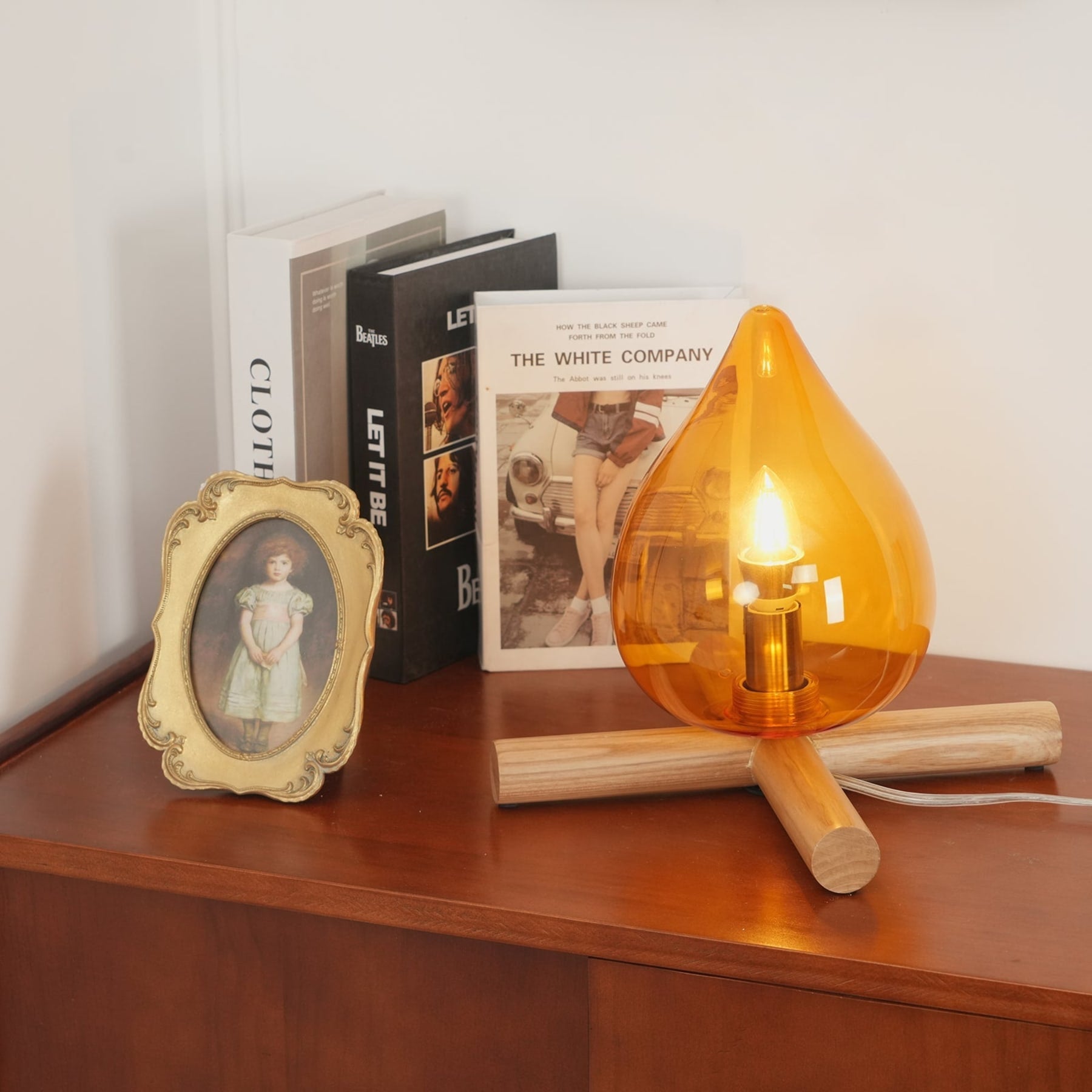 Modern Bamboo and Wood Table Lamp With Warm LED Glow — Halden Lighting