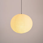 Minimalist Round Lantern Pendant Light With Fabric Shade — Halden Lighting