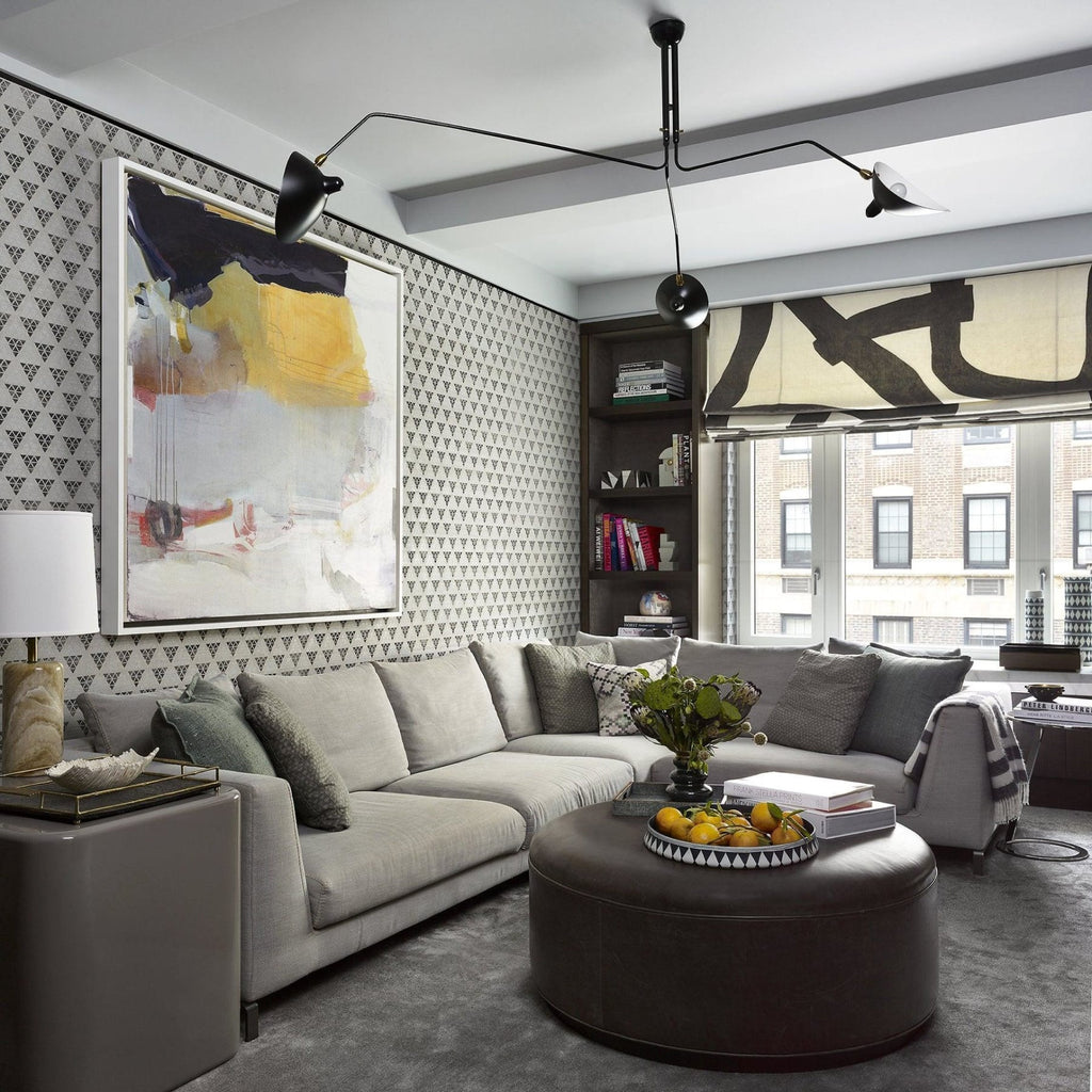 Modern Linear Metal Ceiling Light for Living Room — Halden Lighting