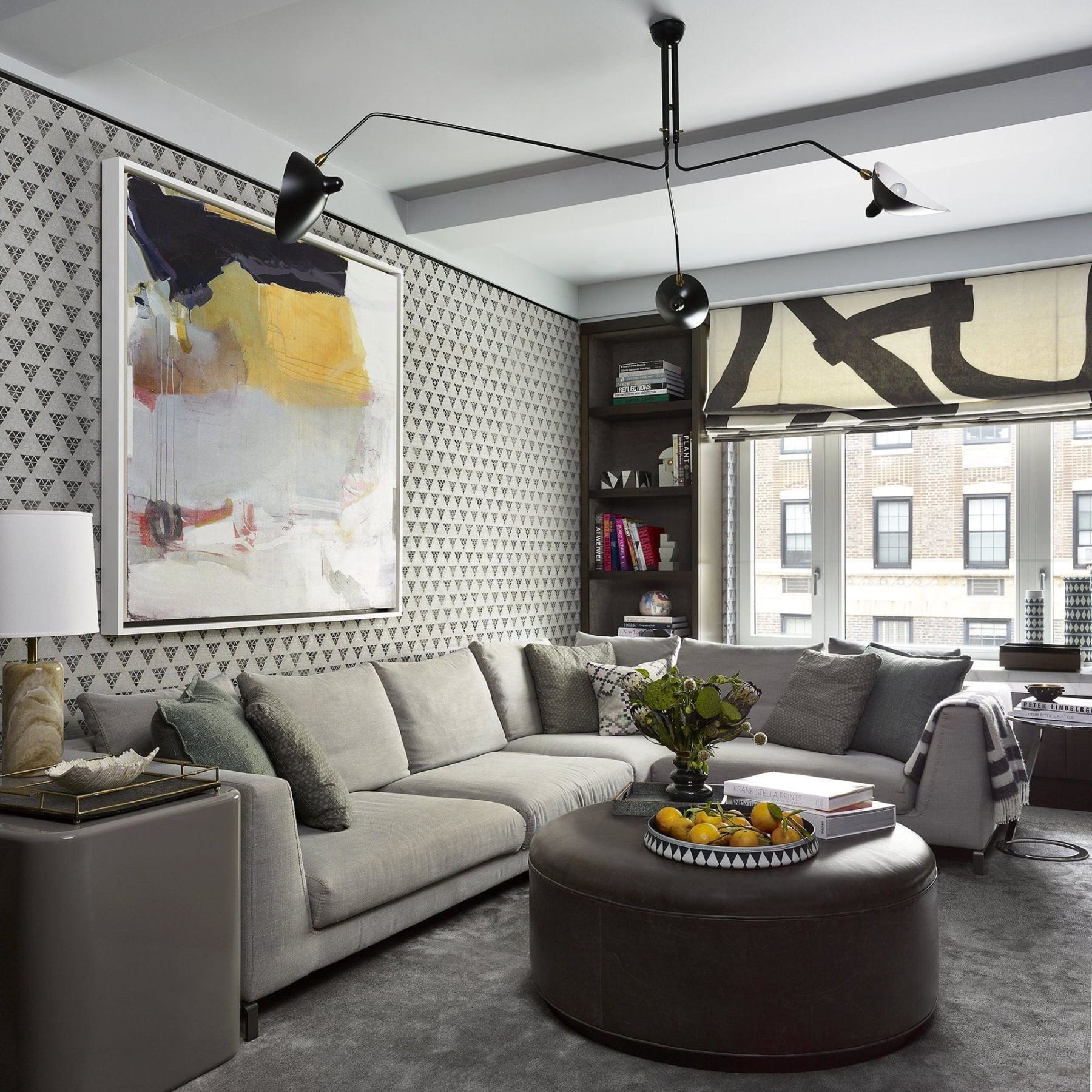 Modern Linear Metal Ceiling Light for Living Room — Halden Lighting
