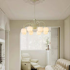 Retro Metal And Glass Chandelier With Included Bulbs For Living Room — Halden Lighting