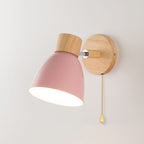 Modern Wood Wall Light With Matte Finish in Pink — Halden Lighting
