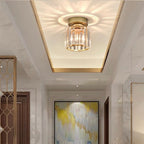 Modern Acrylic Semi-Flush Mount Ceiling Light for Living Room in Gold — Halden Lighting