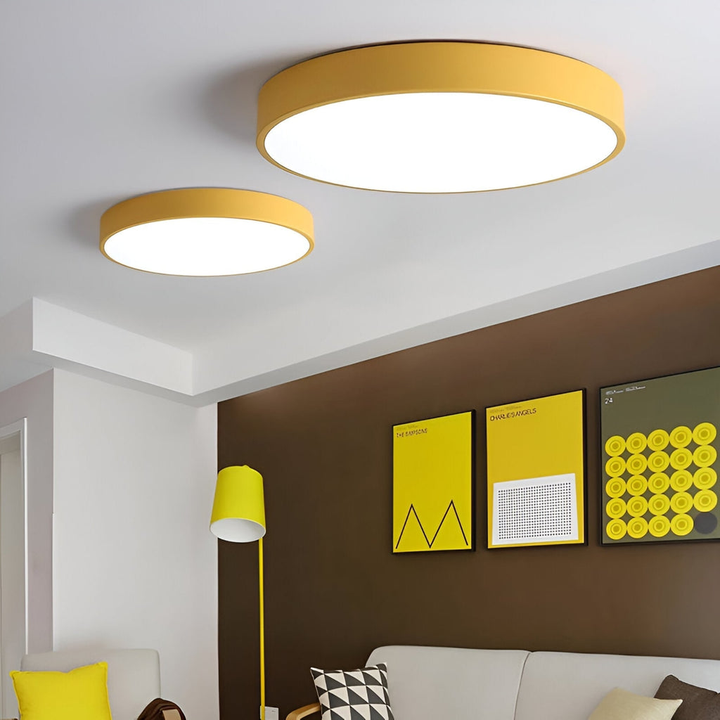 Modern Metal Flush Mount Ceiling Light With Stepless Dimming — Halden Lighting