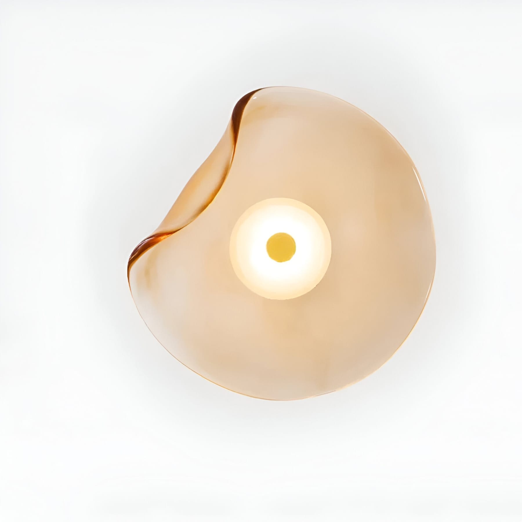 Modern Glass Wall Light With Warm LED Glow in Gold — Halden Lighting