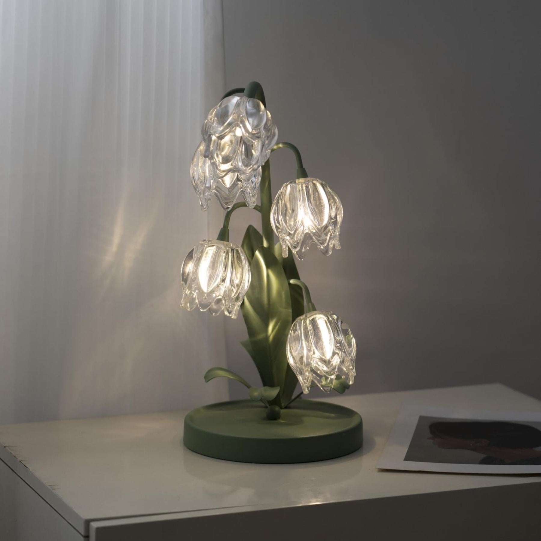 Retro Glass Table Lamp With Warm LED Glow — Halden Lighting