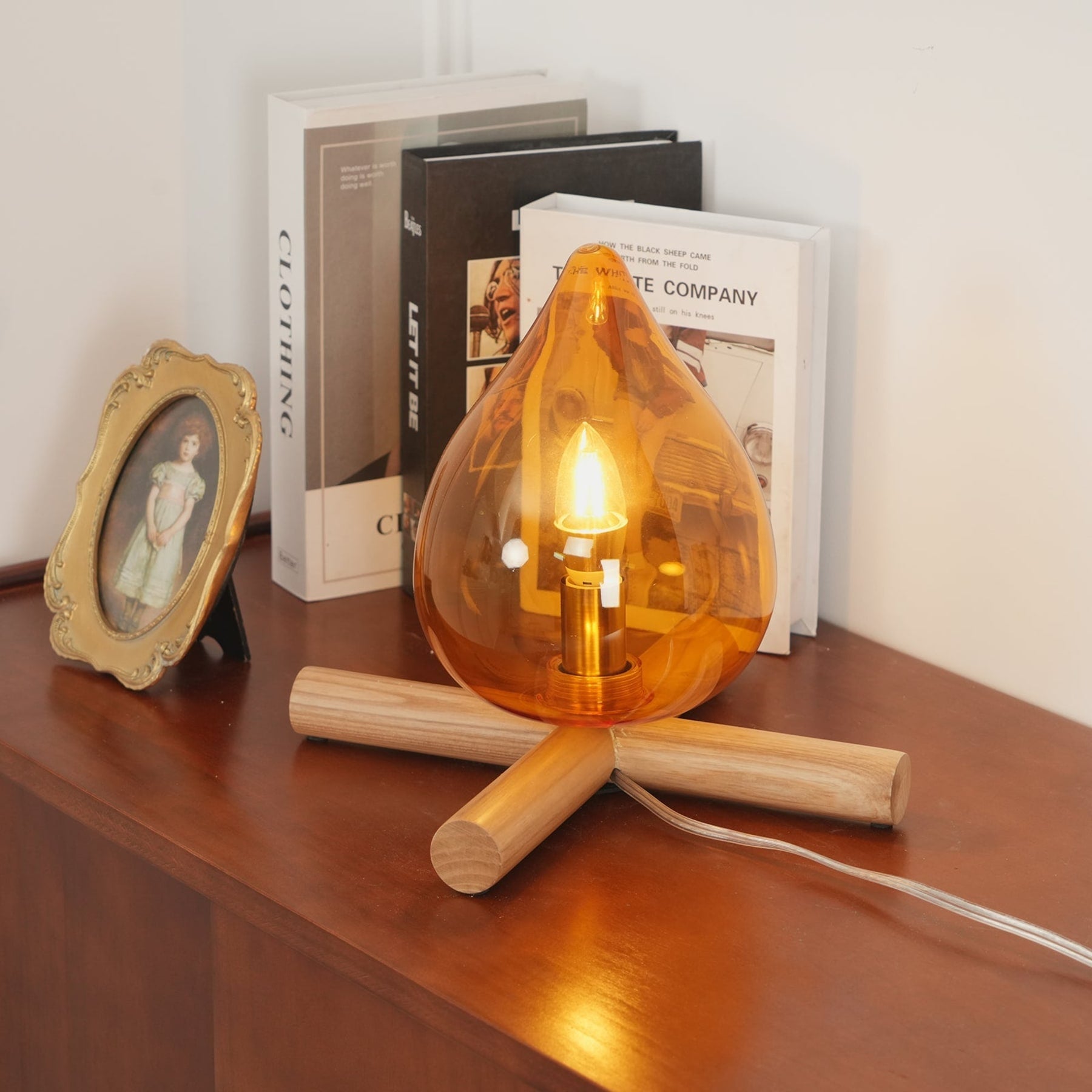 Modern Bamboo and Wood Table Lamp With Warm LED Glow — Halden Lighting