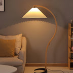 Scandinavian Wood Floor Lamp With Warm LED Glow for Living Room — Halden Lighting